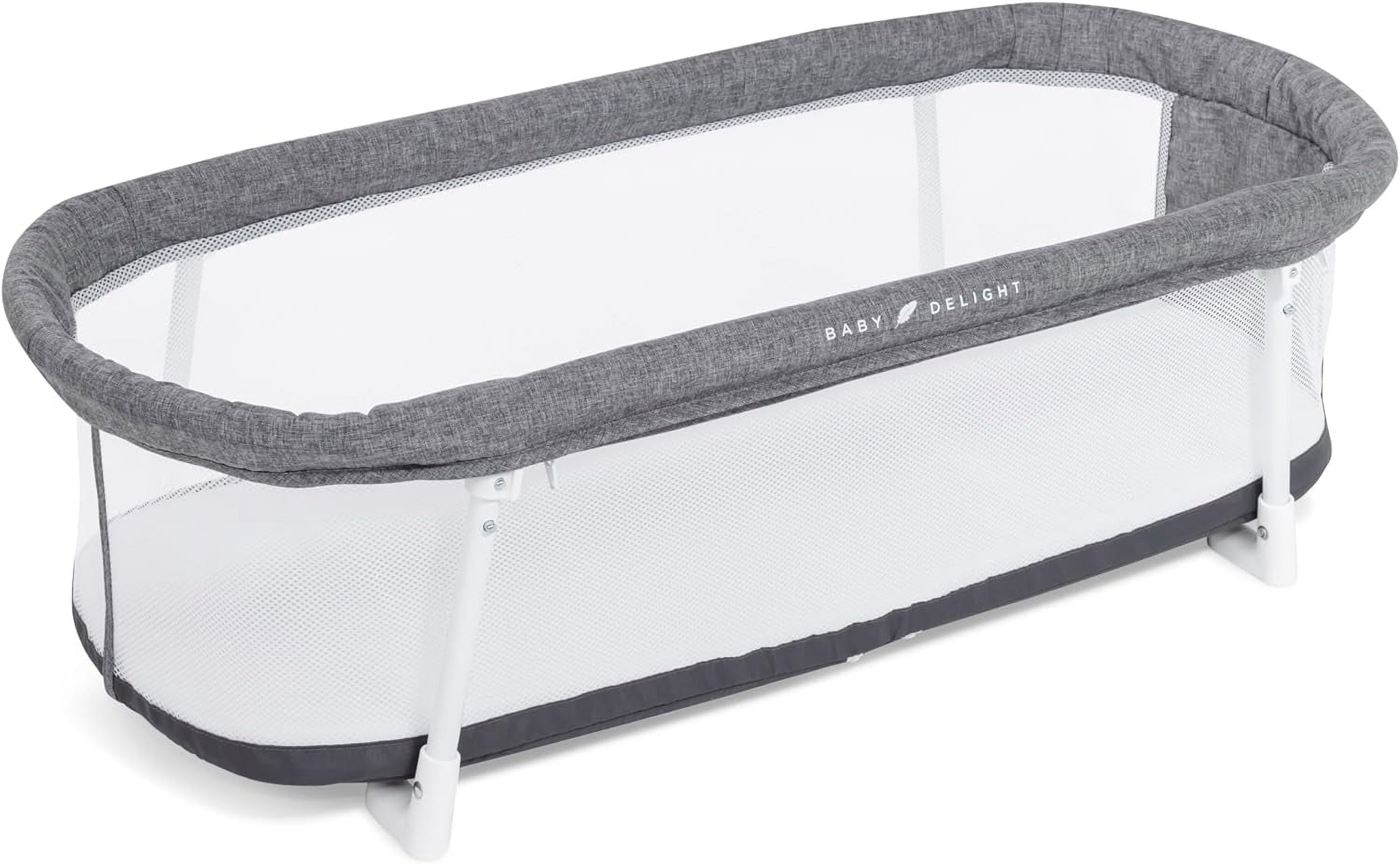 Baby Delight Snuggle Nest Portable Infant Bassinet - Charcoal Tweed