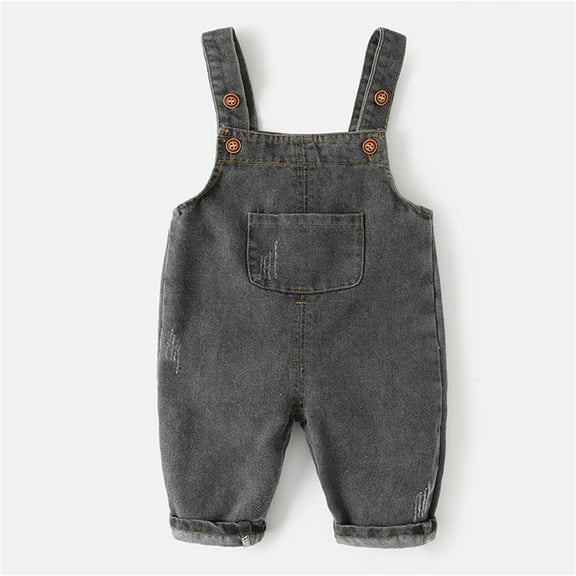 Baby Denim Overalls Spring And Autumn Baby 0 3 Years Old Fashion Pants Boy Cute Pants Suspender Trousers Cozy Boys Pants Black 3-4 Years