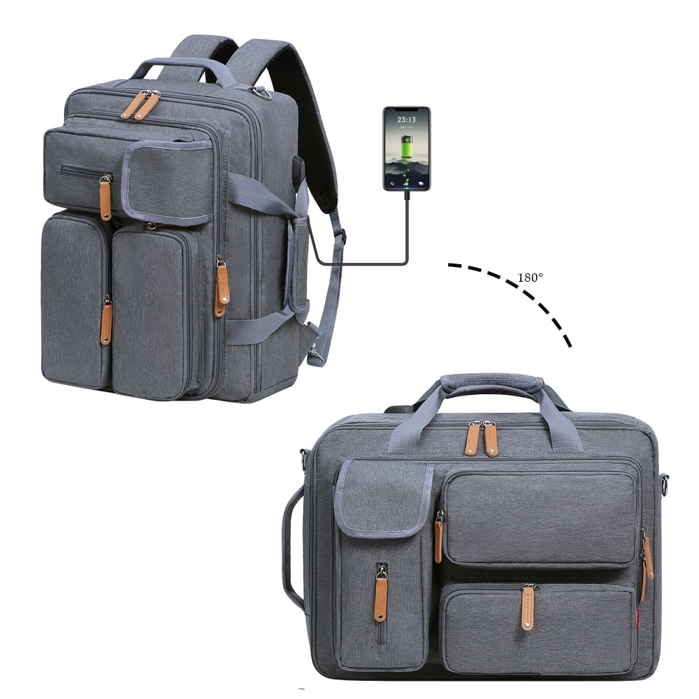 Baby Diaper Backpack - Large Capacity Waterproof Nappy Bag with Insulated Pockets and 14-inch Laptop Compartment, Large Daypack Business Weekender Luggage Backpack for Momm Dad （Grey)
