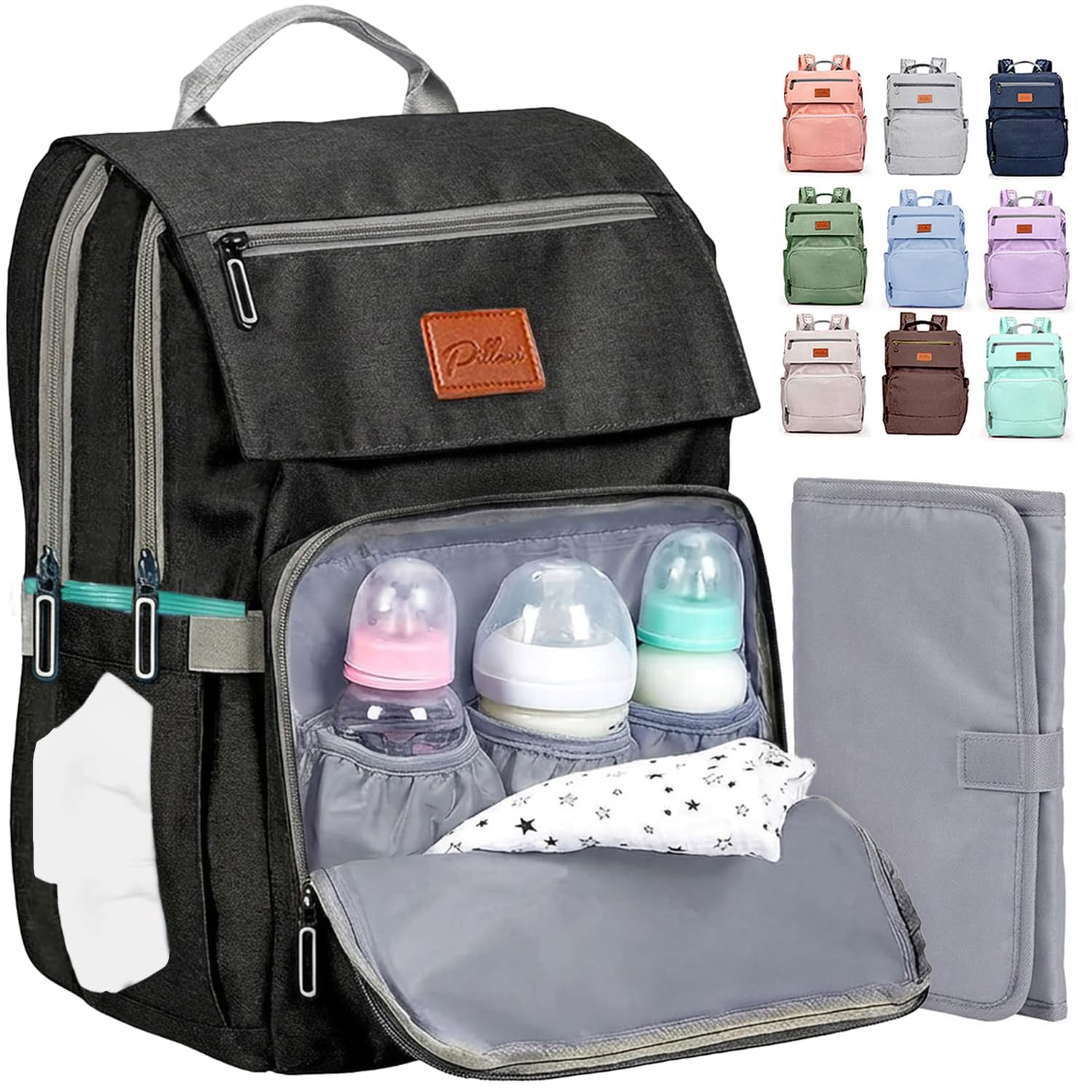 Baby Diaper Bag Backpack - Baby Bag for Girls & Boys, Large Waterproof Toddler Diaper Backpack - Baby Shower Gifts & Registry Must Haves - Travel Diaper Bags with Changing Pad - Newborn Stuff