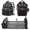 thumbnail image 1 of Baby Diaper Bag Backpack with Changing Station,Waterproof 30L Large Capacity Portable Travel Bag for Moms Dads,Insulated Milk Pocket &USB Charging Port,Black, 1 of 7