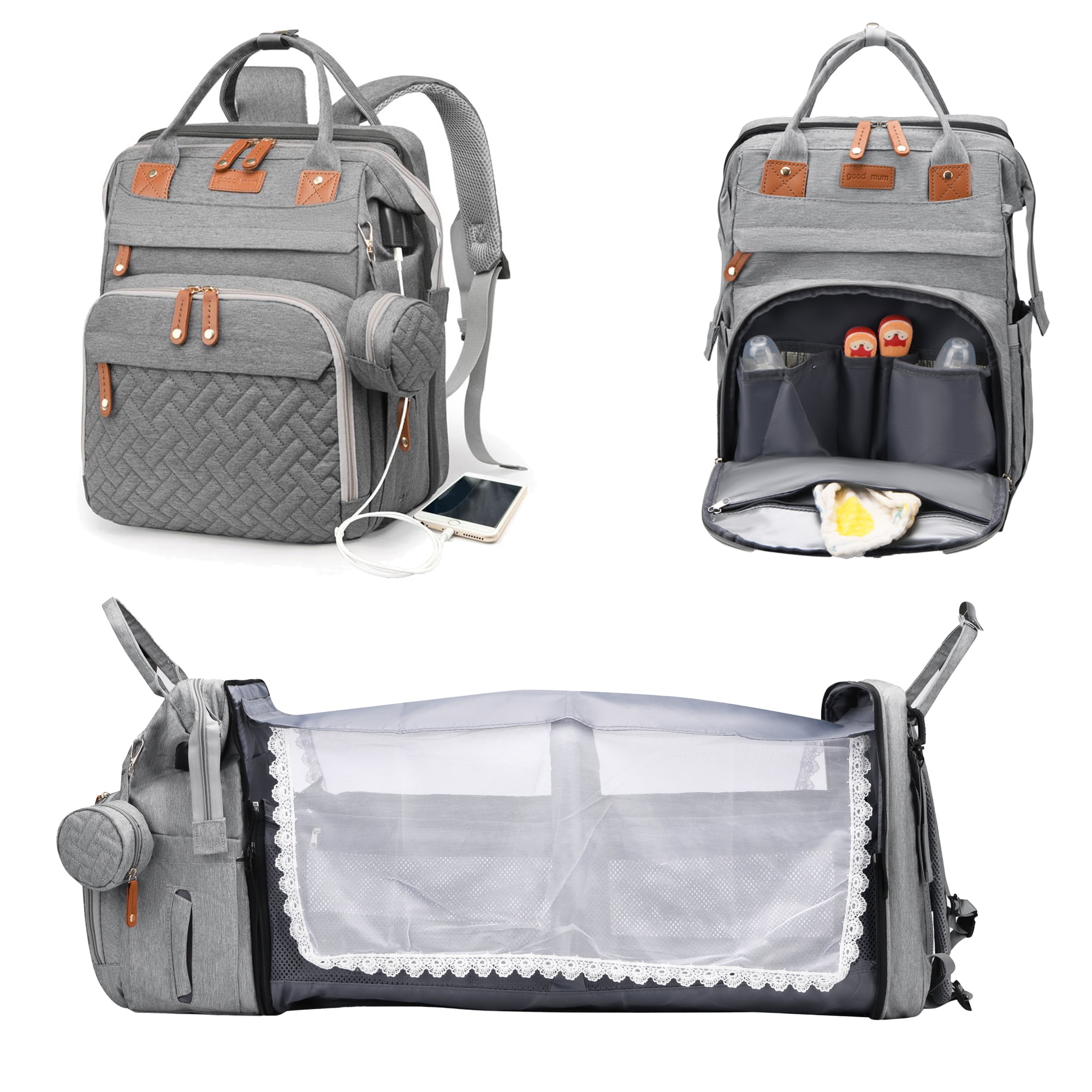 Diaper Bag Backpack, Large Waterproof Lightweight Diaper Bag