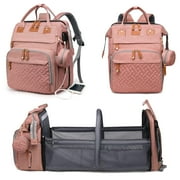 Baby Diaper Bag Backpack with Changing Station,Waterproof 30L Large Capacity Portable Travel Bag for Moms Dads,Insulated Milk Pocket &USB Charging Port