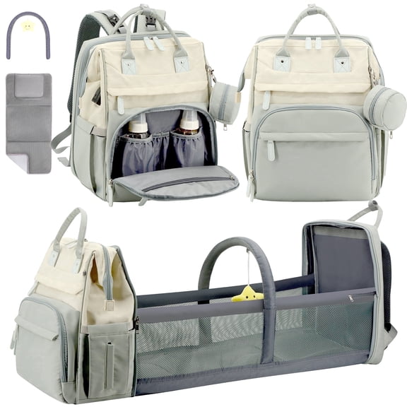Baby Diaper Bag Backpack, Large Baby Bag with Bottle Holder, Stylish Diaper Backpacks for Travel