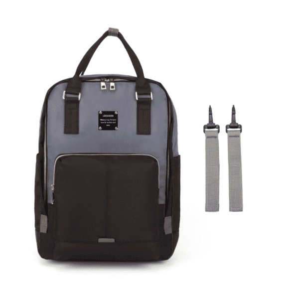 Baby Diaper Bag Backpack Tote Backpack Stroller Hanging Bag Travel Nappy Bag Multi-Function for Outdoor Working Mommy Bag Easy(Black Gray)