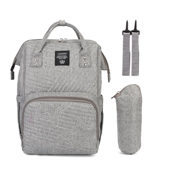 Baby Diaper Bag Backpack Tote Backpack Stroller Hanging Bag Travel Nappy Bag Multi-Function for Outdoor Working Mommy Bag Easy(Light Gray)