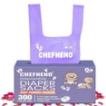 thumbnail image 1 of Baby Diaper Bag Disposable (300 ct.) Fresh Baby Powder Scented Easy Tie Handles Scented Diaper Sacks Disposable Dog Poop Waste Bags Cat Litter Bags (300 Bags), 1 of 7