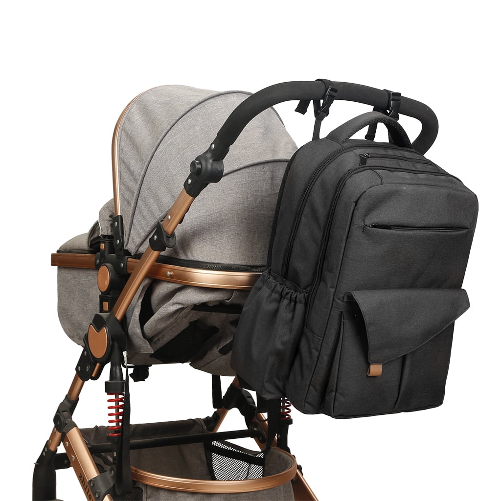 Baby Diaper Bag Tote Backpack Stroller Hanging Bag Portable Multifunction Diaper Organizer Storage Bag Mommy Bag for Outdoor Travel