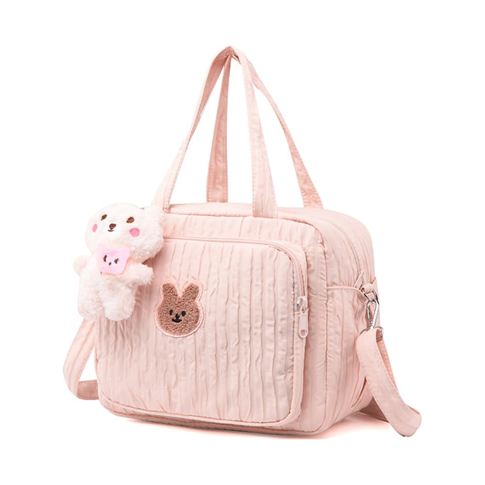 Baby Diaper Bag Tote, Mom Bag body Diaper Bags Baby Travel Bags for Girl Pañaleras Para Bebe (Pink, Small)
