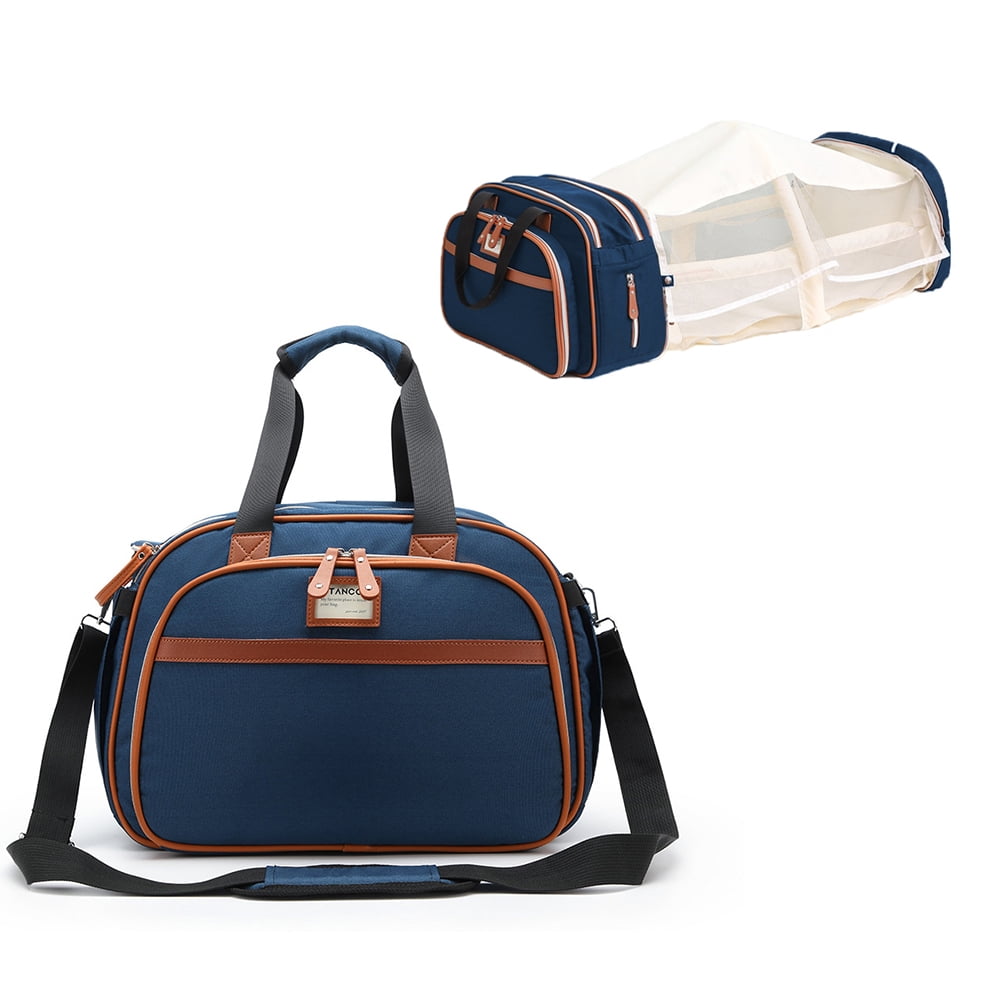 Baby Diaper Bag with Changing Station Mummy Bag Portable Detachable Folding Bed with Bassinet Bed Mat Dad Mom Travel bag