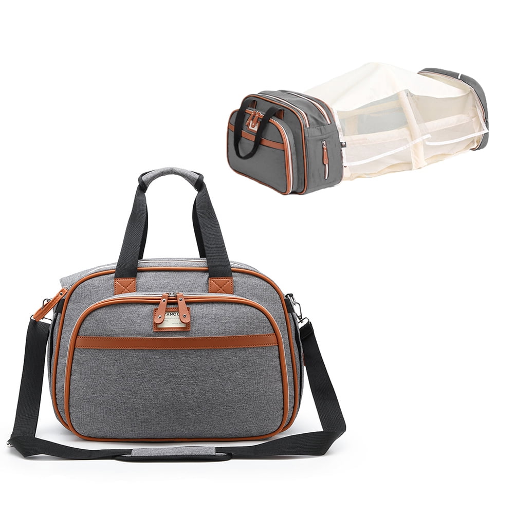 Baby Diaper Bag with Changing Station Mummy Bag Portable Detachable Folding Bed with Bassinet Bed Mat Dad Mom Travel bag