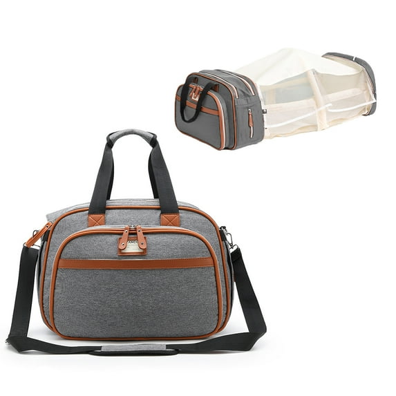 Baby Diaper Bag with Changing Station Mummy Bag Portable Detachable Folding Bed with Bassinet Bed Mat Dad Mom Travel bag