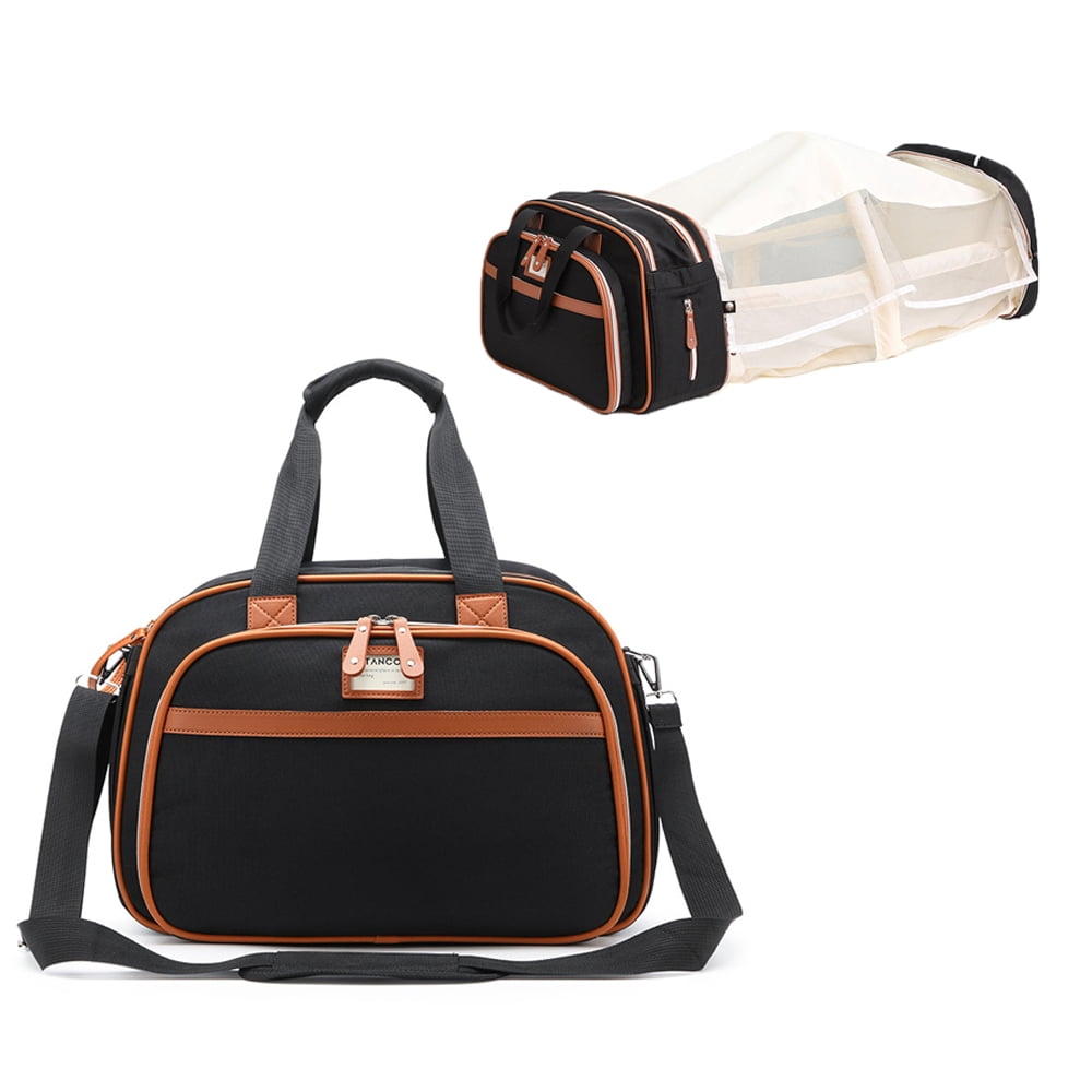 Baby Diaper Bag with Changing Station Mummy Bag Portable Detachable Folding Bed with Bassinet Bed Mat Dad Mom Travel bag