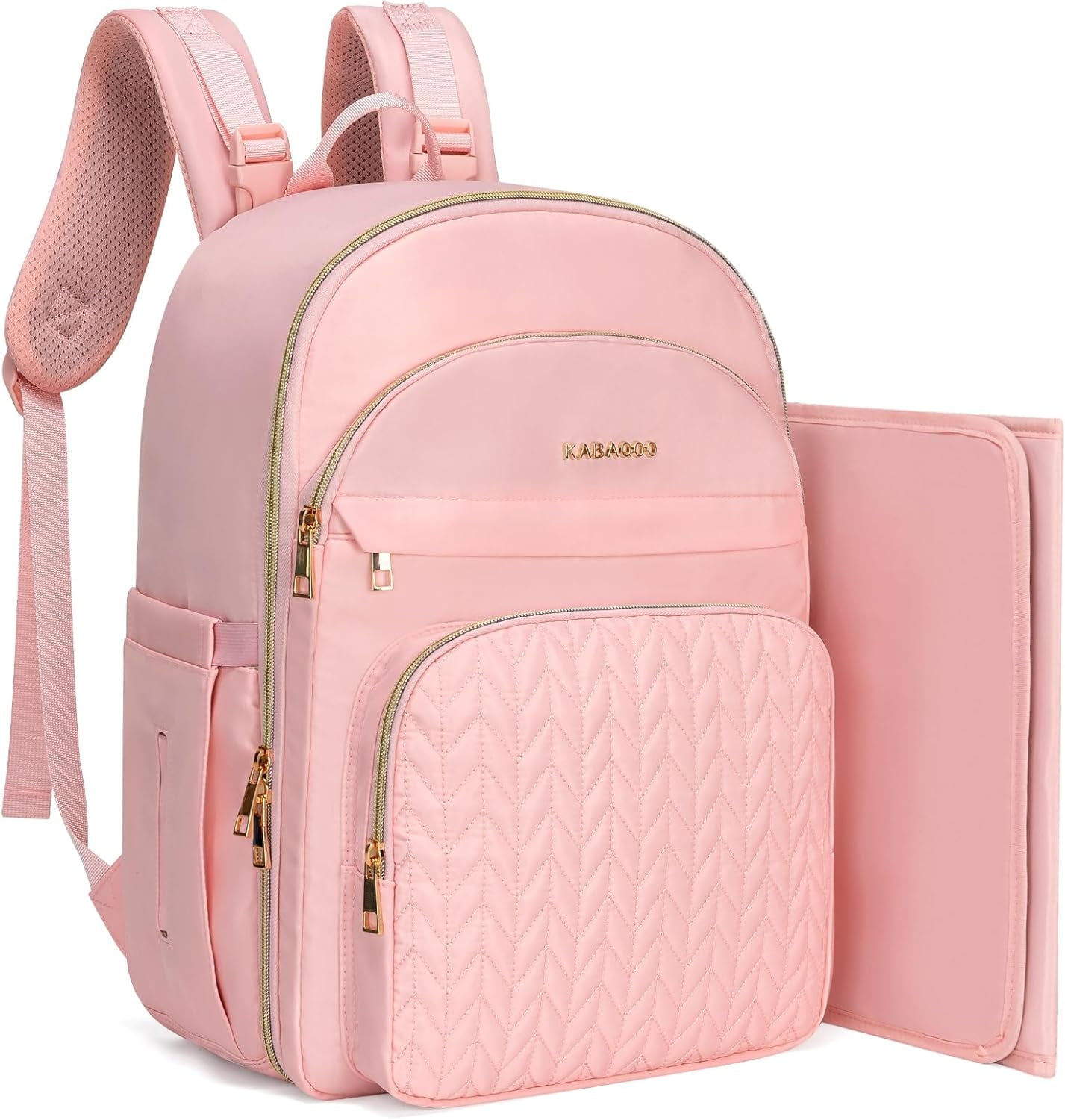 Baby Diaper Bag Backpack, Waterproof Diaper Backpack for Mom & Dad with Changing Pad, Insulated Pockets and Stroller Straps, Baby Shower Gifts PINK