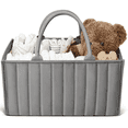 thumbnail image 1 of Baby Diaper Caddy Basket Organizer-Sturdy, Breathable & Washable, Large Organizer Tote Bag  for changing table, Diaper Nursery Storage Organizer for Baby Stuff, Baby Shower Gifts for Newborn, Gray, 1 of 7