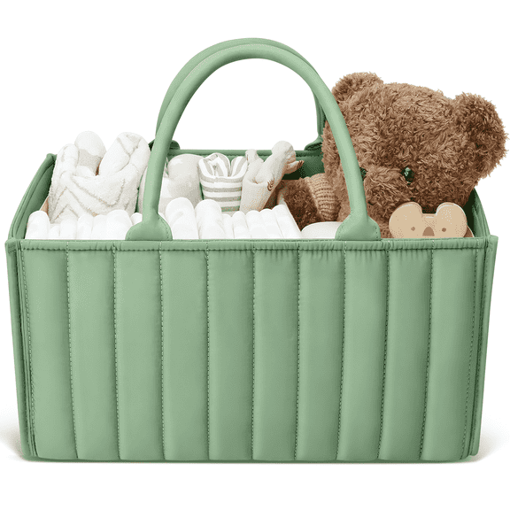 Baby Diaper Caddy Basket Organizer-Sturdy, Breathable & Washable, Large Organizer Tote Bag for changing table, Diaper Nursery Storage Organizer for Baby Stuff, Baby Shower Gifts for Newborn