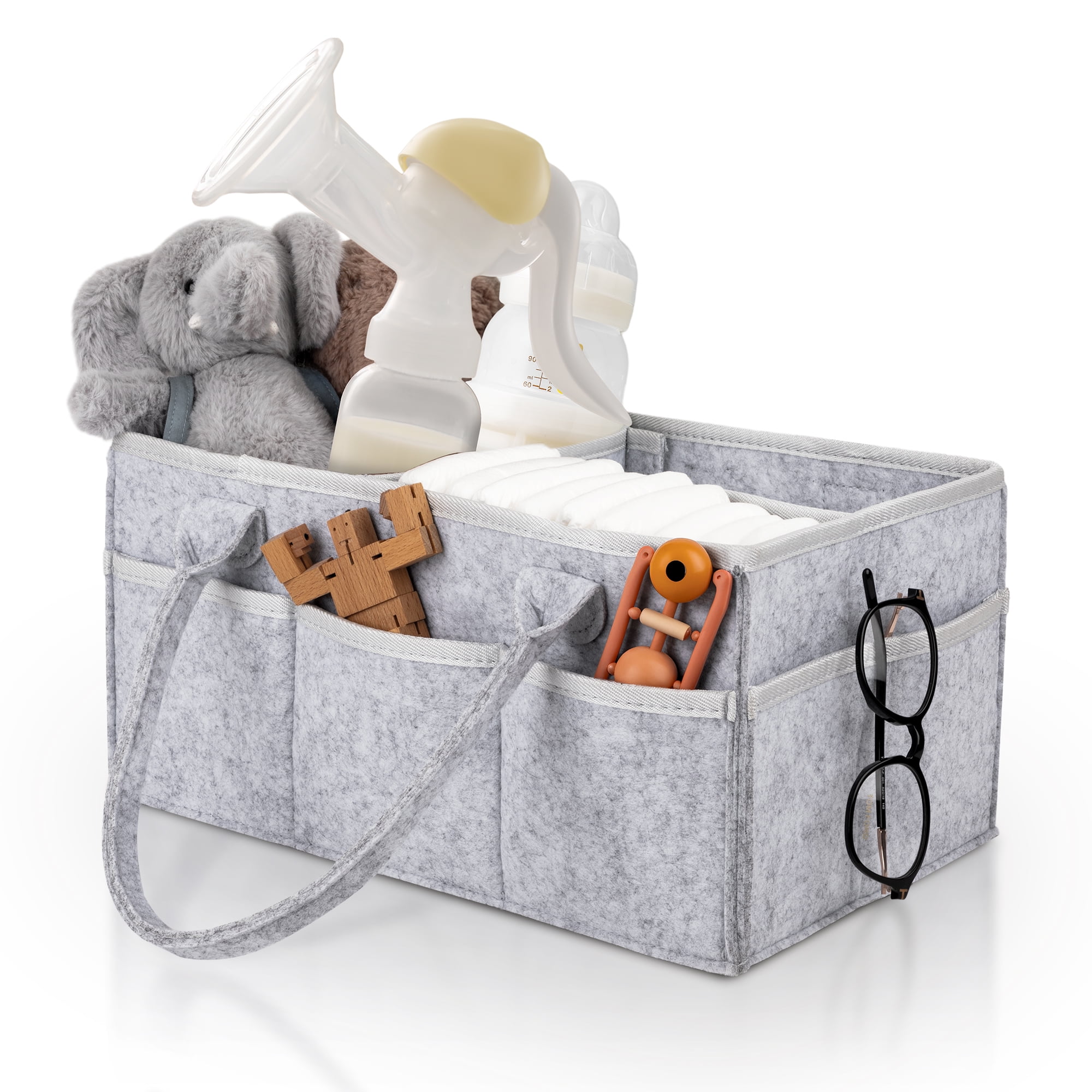 Baby Diaper Caddy Nursery Storage Bin, Car Organizer Basket for Diapers