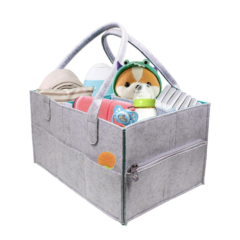 Baby Diaper Caddy - Nursery Diaper Tote Bag - Large Portable Car Travel  Organizer - Boy Girl Diaper Storage Bin for Changing Table - Baby Shower  Gift Basket - Newborn Registry Must Haves 