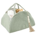 thumbnail image 1 of Baby Diaper Caddy Organizer, 14.6x10.6x8.7inch Cotton Rope Basket with Removable Dividers, Portable Nursery Storage Basket for Newborn Essentials and Baby Shower Gifts, 1 of 7