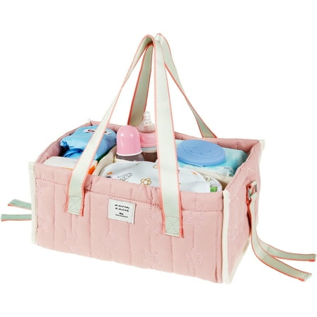 Baby Diaper Caddy Organizer Baby Shower Basket for Newborn Boys or Girls Nursery Must Haves for New Mom Registry Favorites Large Storage Tote for Changing Table or Car
