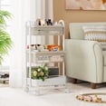 thumbnail image 1 of Baby Diaper Caddy Organizer Cart - 3 Tier Rolling Storage with Detachable Dividers & Lockable Wheels for Nursery, Bedroom, Craft (Off White), 1 of 7