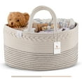thumbnail image 1 of Baby Diaper Caddy Organizer | XL Cotton Rope Organizer for Wipes & Changing Table for Newborn, 1 of 6