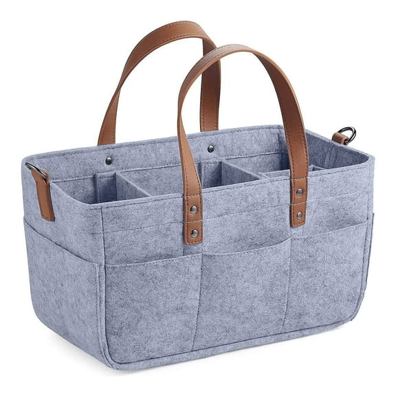 Baby Diaper Caddy Organizer, Stylish Storage Basket for Newborn Essentials and Diaper Station, Gift for Baby Shower and Registry Must-Have, Gray