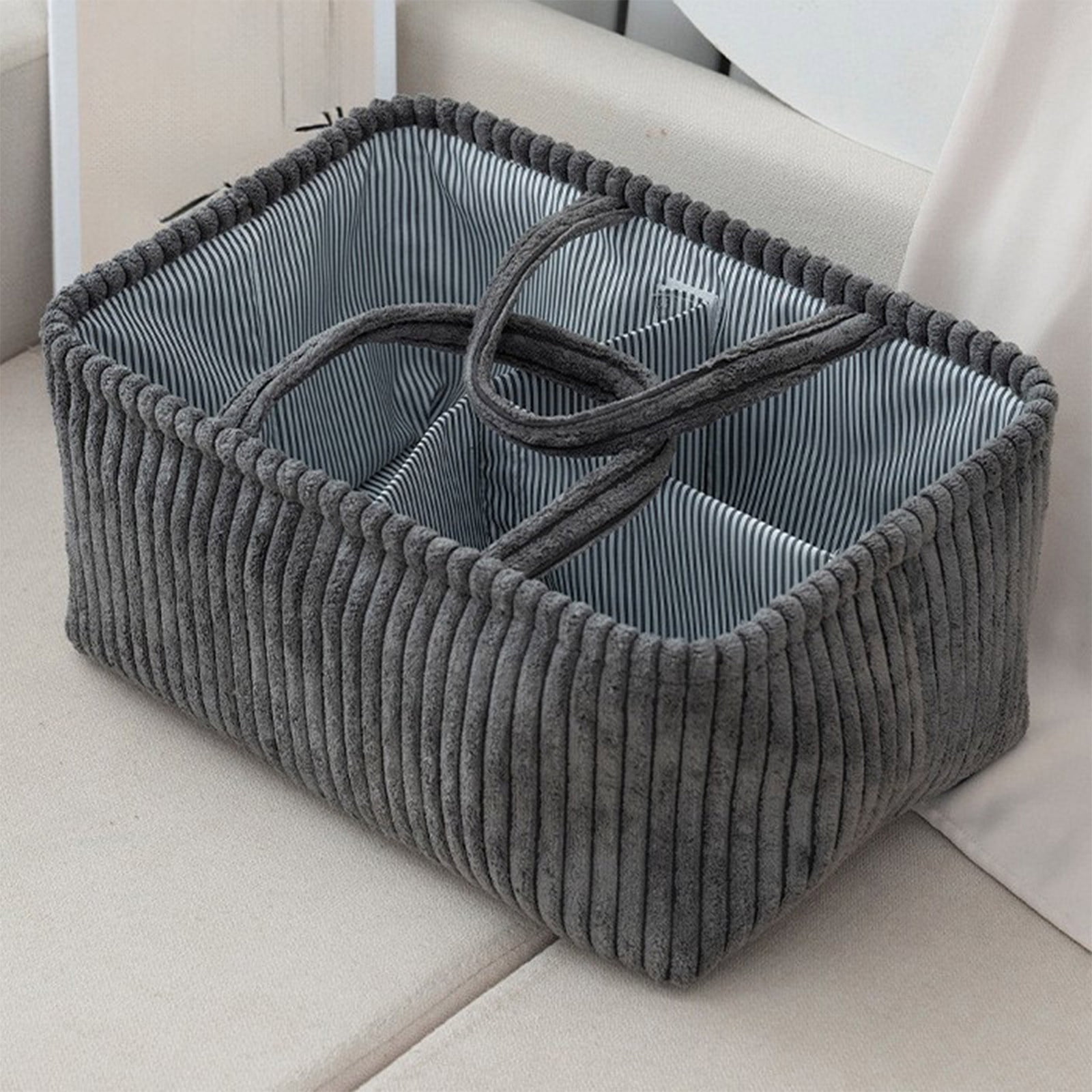 Baby Diaper Caddy Organizer - Stylish Weaving Nursery Storage Basket for Diapers and Baby Wipes, Diaper Stacker Car Organizer, newborn nursery Gift