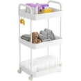 thumbnail image 1 of Baby Diaper Caddy, Plastic Movable Cart for Newborn Nursery Essentials Diaper Storage Caddy Organizer for Changing Table & Crib, Easy to Assemble, Beige, 1 of 10