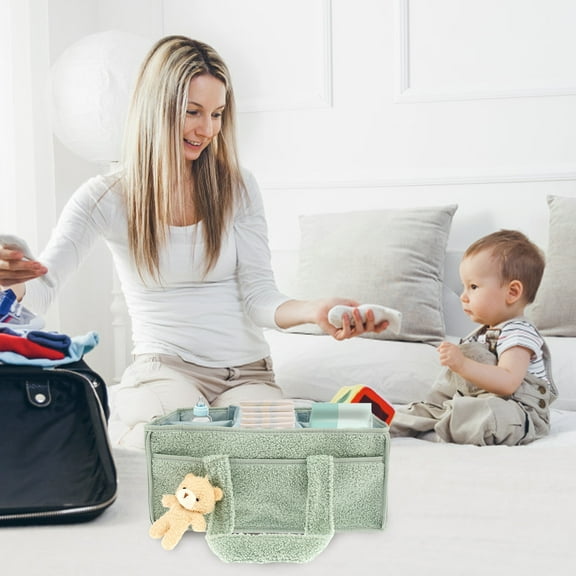 Baby Diaper Caddy with Removable Dividers Portable Diaper Caddy Organizer Practical Diaper Organizer Multifunctional Baby Storage Basket for Changing Table