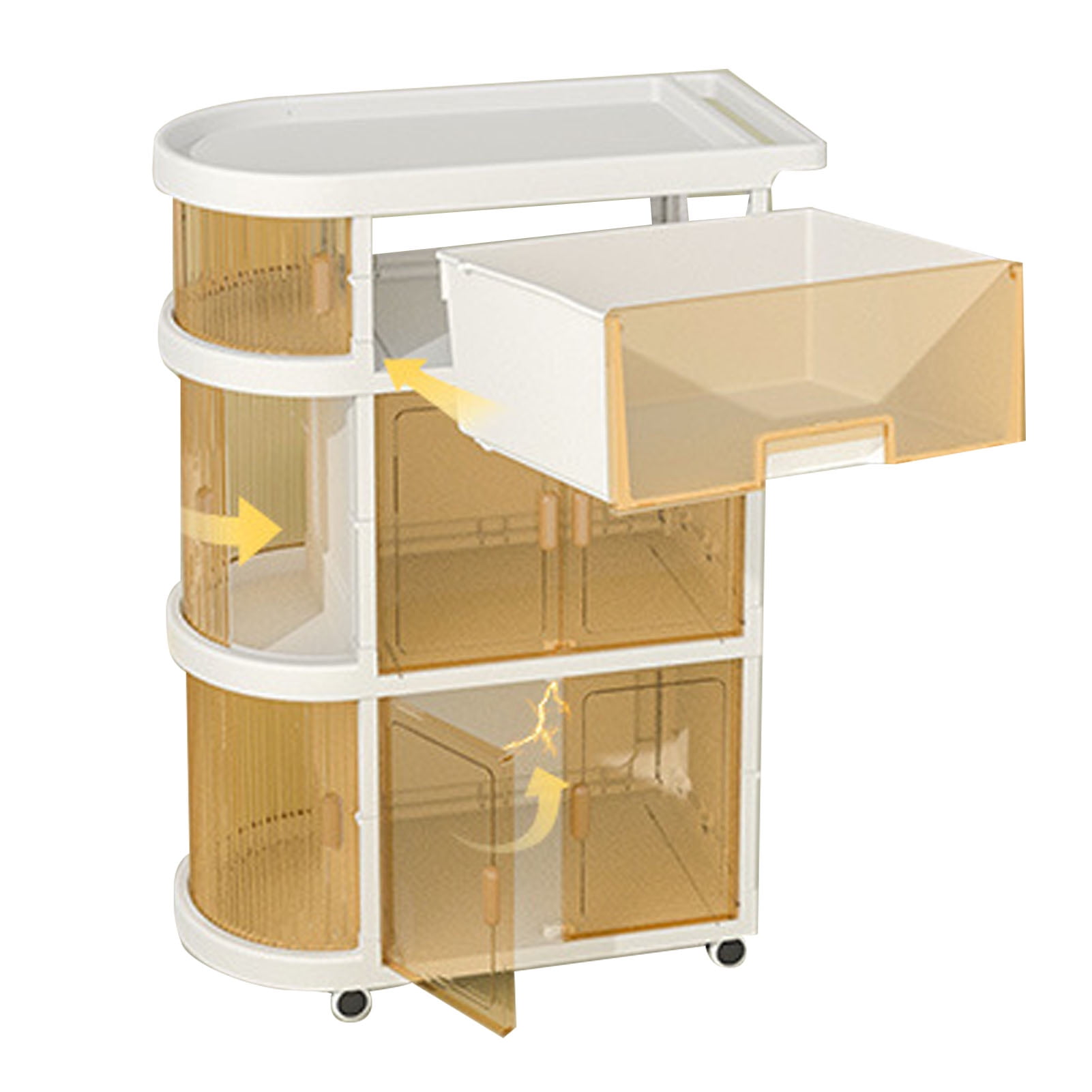 Baby Diaper Cart Organizer Folding 4 Tier Rolling Utility Cart Newborn Baby Supplies Storage