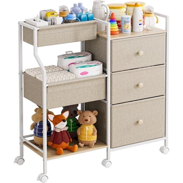 Badger Basket Sleigh Style Baby Changing Table with Laundry Hamper and 3 Storage Baskets main image 0