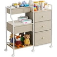 thumbnail image 1 of Baby Diaper Organizer and Storage Cart - 3 Tiers with Dividers and Drawers for Nursery, Bedroom, Changing Table and Crib, 1 of 7