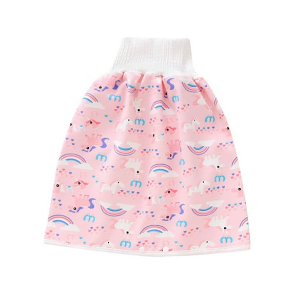 Baby Diaper Skirt,Washable Waterproof Toddler Potty Training Skirt Cotton Toilet Training Nappy Skirt for Baby Boys Girls Night Time Sleeping