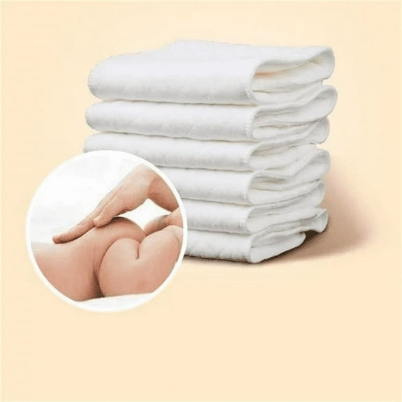 10 Pack Cloth Diapers .100% Organic Cotton 3 Layer Insert Reusable Diapers Cloth/Paperless Towels/Reusable Towels/Dust Cloths.
