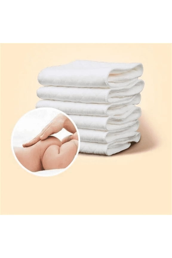 10 Pack Cloth Diapers .100% Organic Cotton 3 Layer Insert Reusable Diapers Cloth/Paperless Towels/Reusable Towels/Dust Cloths.