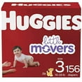 thumbnail image 1 of Baby Diapers Size 3, 156 Ct, Huggies Little Movers, 1 of 13