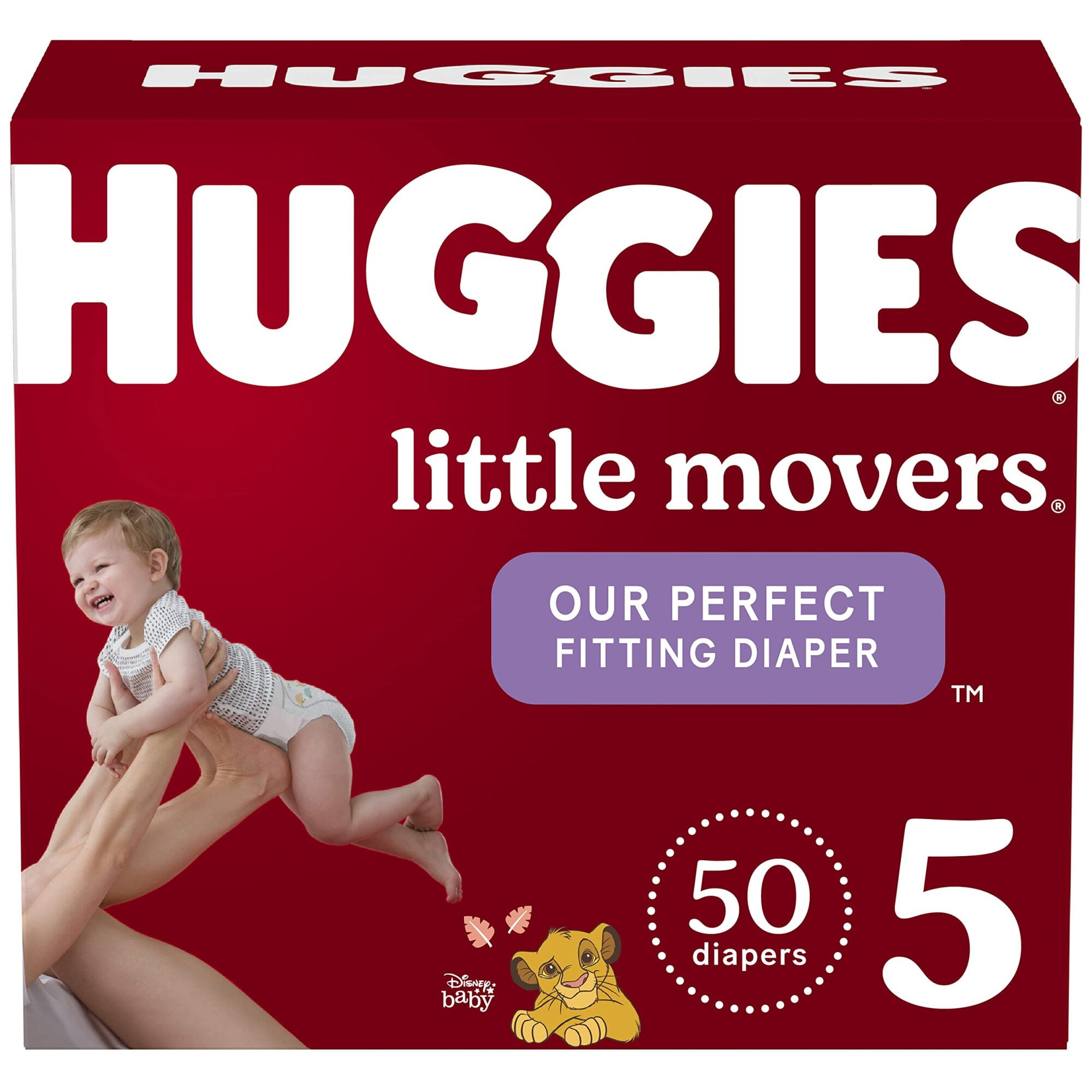 Baby Diapers Size 5 (27+ lbs), 50 Ct, Huggies Little Movers (Pack of 3)