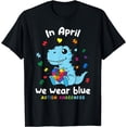 thumbnail image 1 of Baby Dino Autism April We Wear Blue Autism Awareness Month T-Shirt, 1 of 4