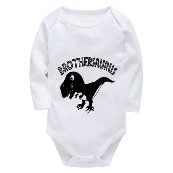 Baby Dinosaur Brothersaurus Unisex Clothes Long Sleeve Boy Bodysuit White Baby Body Suits 0-3