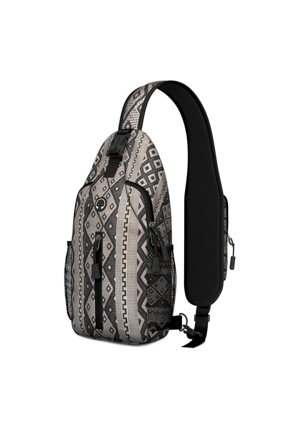 Baby Dinosaur Pattern Sling Backpack – Lightweight Build, Durable Zippers, Artistic Cute Dino Style – Forest Adventure Bag