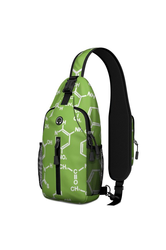 Baby Dinosaur Pattern Sling Backpack – Lightweight Build, Durable Zippers, Artistic Cute Dino Style – Forest Adventure Bag