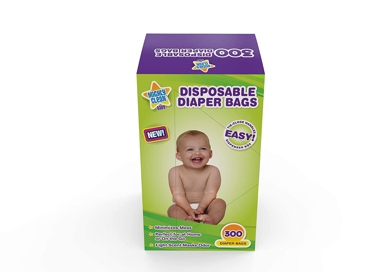 Baby Disposable Diaper Bags with Light Powder Scent, 300 count