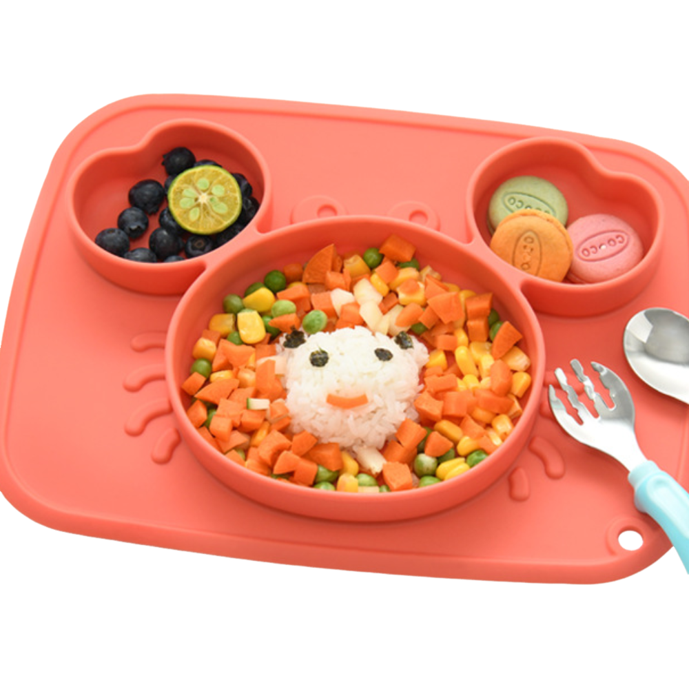 Baby Divided Plates, Silicone FoodGrade Silicone Placemat for Babies