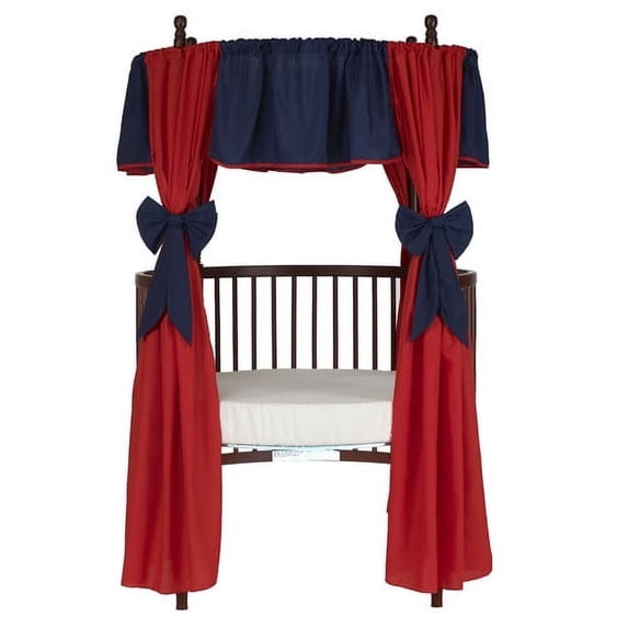 Baby Doll Bedding 12 Piece Solid Reversible Round Crib Curtain and Valance Set
