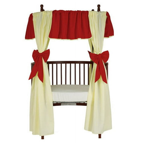 Baby Doll Bedding 12 Piece Solid Reversible Round Crib Curtain and Valance Set
