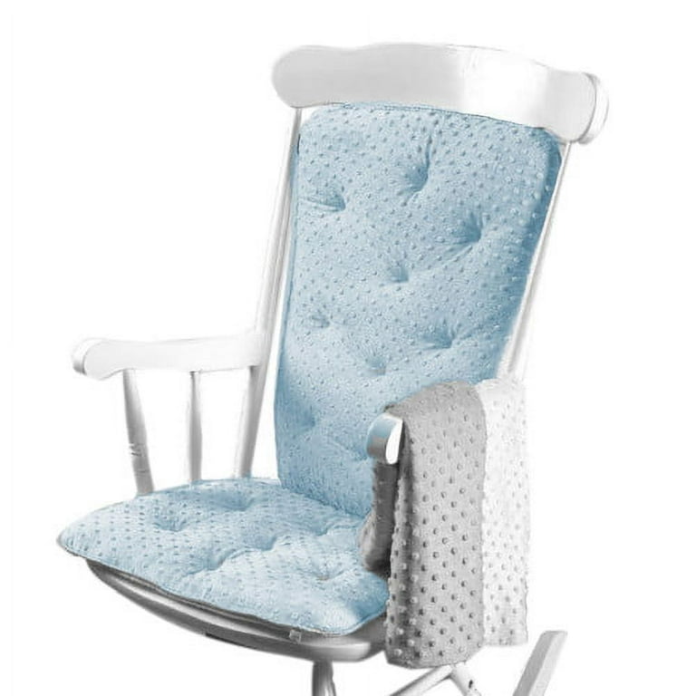 Baby Doll Bedding Heavenly Soft Adult Rocking Non Slip Chair Pads Two Piece Rocking Chair Cushion Pads for Adults Machine Washable For Home Application Blue Walmart