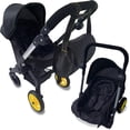thumbnail image 1 of Baby Doll Car Seat Stroller Combo – Convertible 2 in 1 Doll Stroller and Car Seat for Kids – Fits Up to 20” Dolls – Play Toy Baby Stroller with Adjustable Handle for Girls Toddlers All Ages (Black), 1 of 8
