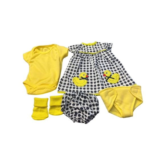 Baby Doll Clothes- Ducky Dress and Romper Set Fits 15-18 Inch Baby Dolls