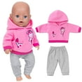 thumbnail image 1 of Baby Doll Clothes for 14-18 Inch Dolls, Dresses Outfits Pjs for 43cm New Born Baby Dolls, 15 Inch Dolls, American 18 Inch Dolls(Pink), 1 of 9